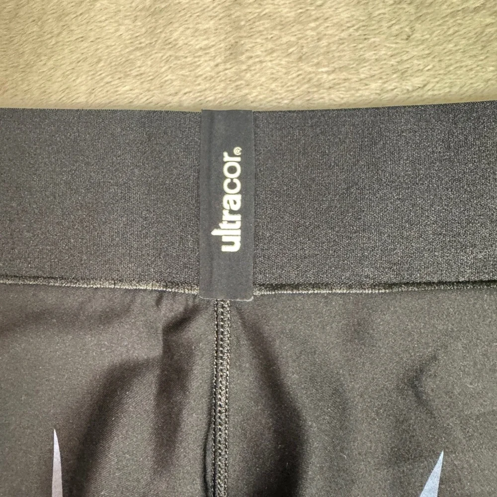 Ultracor Black Blue Iridescent Lightning Bolt High Rise Compression Leggings XS